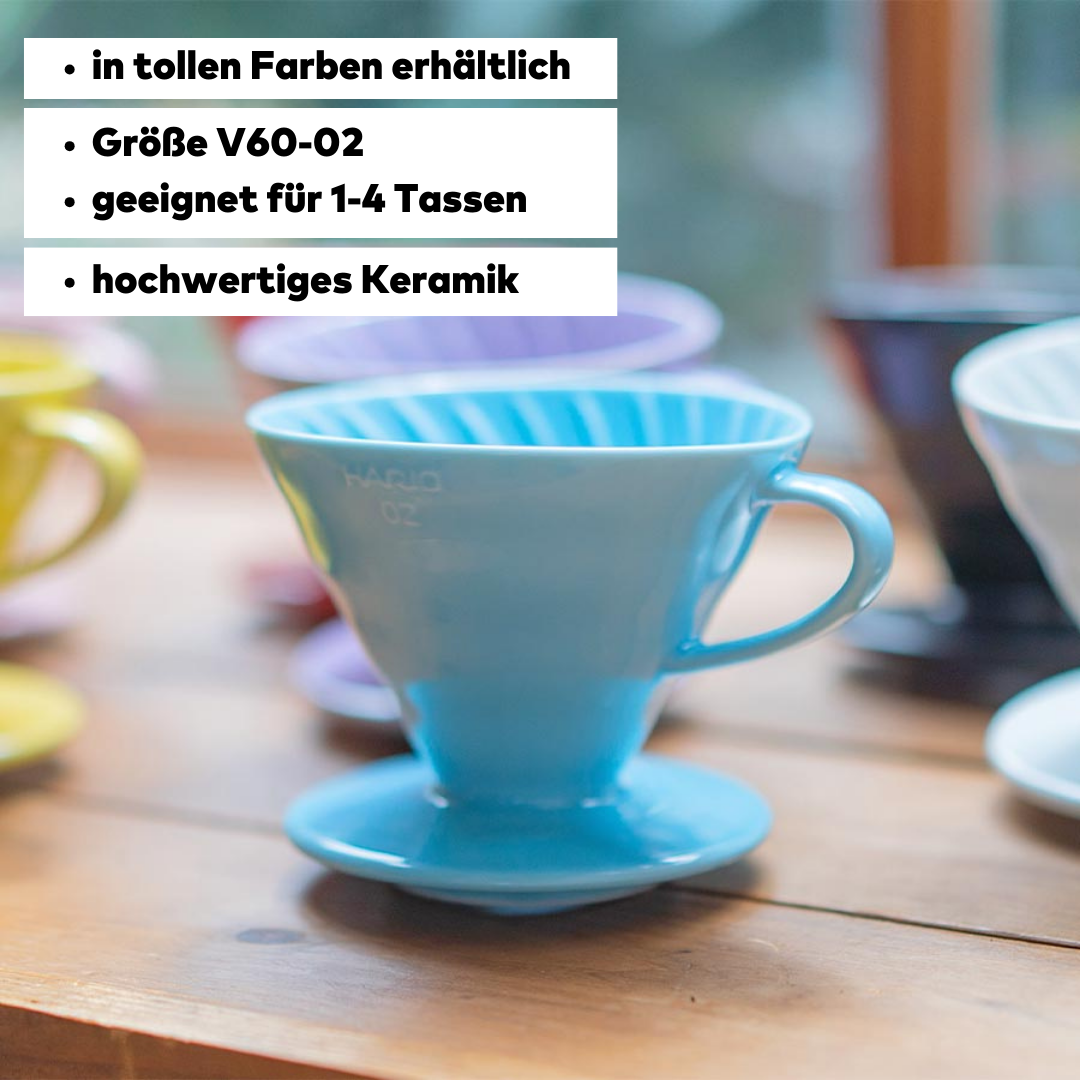 Hario Porzellan Kaffee Handfilter V60-02 – verschiedene Farben