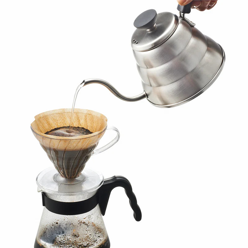 Hario V60 Buono Pour Over Edelstahl Wasserkessel Plus, 1.2l